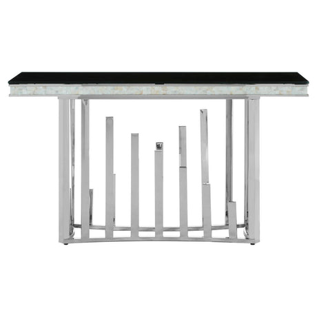 Sleek Silver & Black Glass