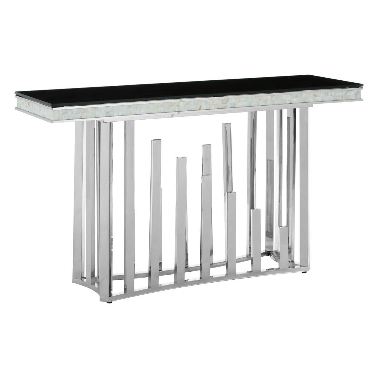Sleek Silver & Black Glass