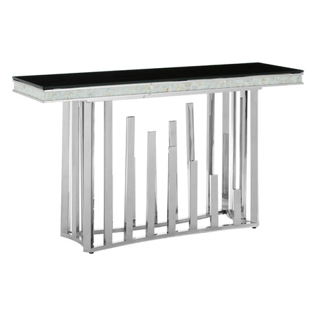 Sleek Silver & Black Glass