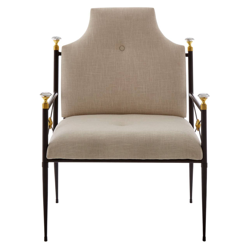 Elegant Linen Metal Chair
