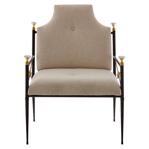 Elegant Linen Metal Chair