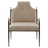 Elegant Linen Metal Chair
