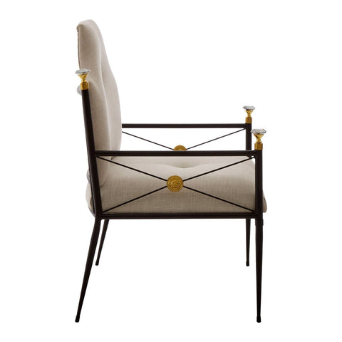 Elegant Linen Metal Chair