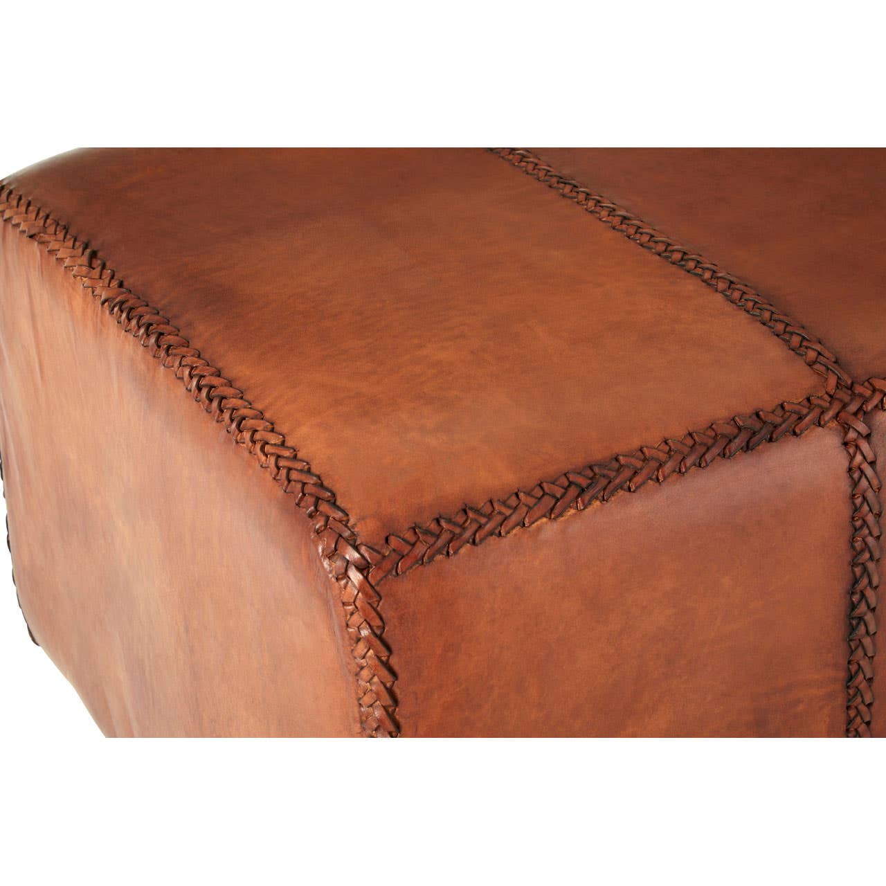 Mid-Century Leather Bench