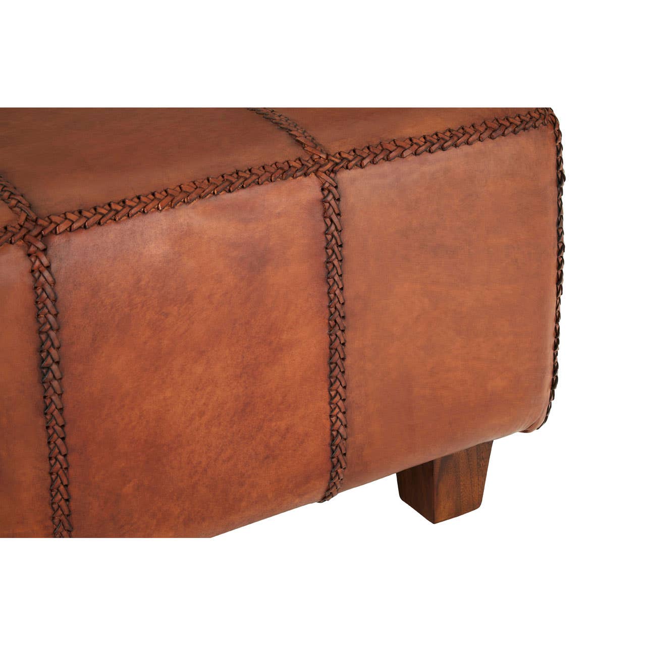 Mid-Century Leather Bench