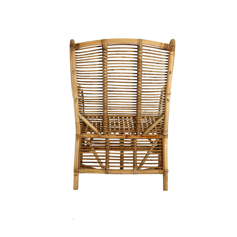 Boho Rattan Curved Armchair