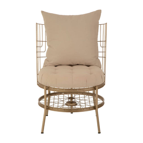 Luxe Gold Cage Accent Chair