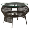 Bamboo Iron Glass Coffee Table