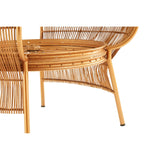 Golden Bamboo Glass Top Table