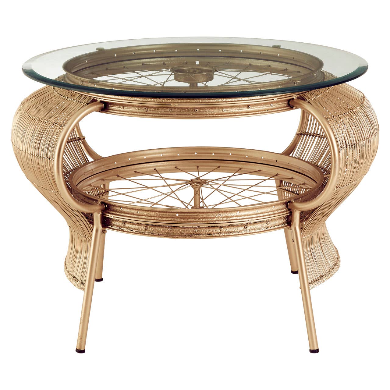 Champagne Gold Glass Coffee Table