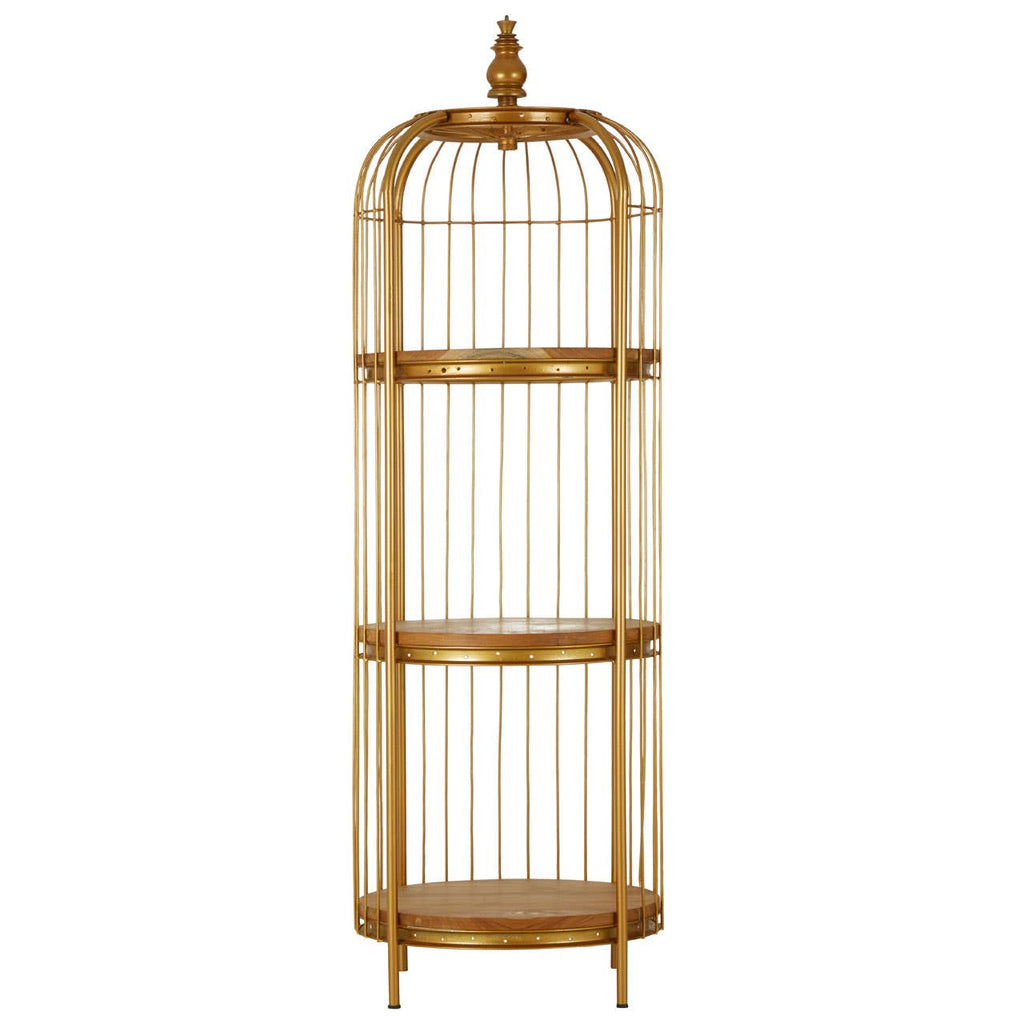 Golden Birdcage Shelf Unit