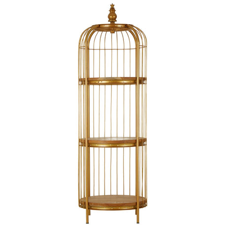 Golden Birdcage Shelf Unit