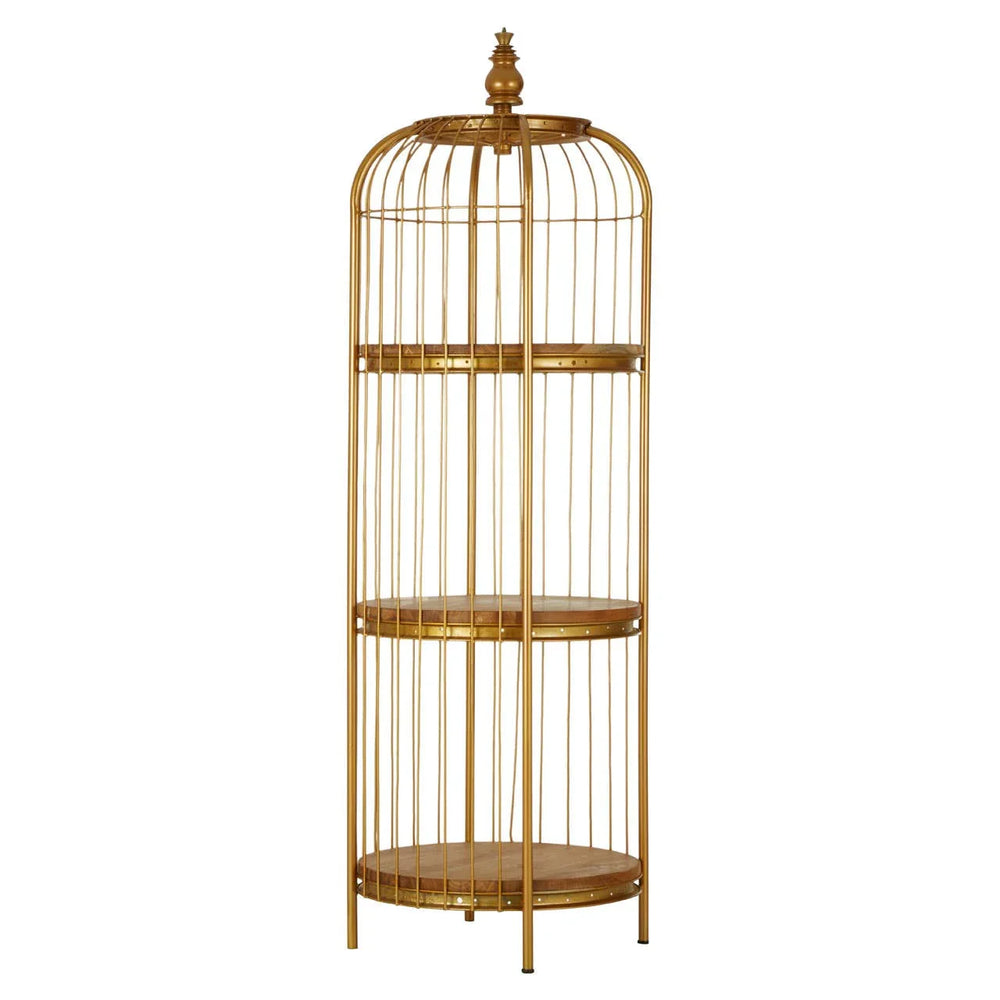 Golden Birdcage Shelf Unit