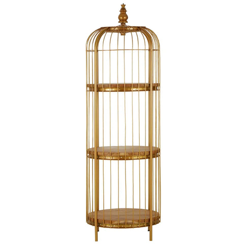 Golden Birdcage Shelf Unit