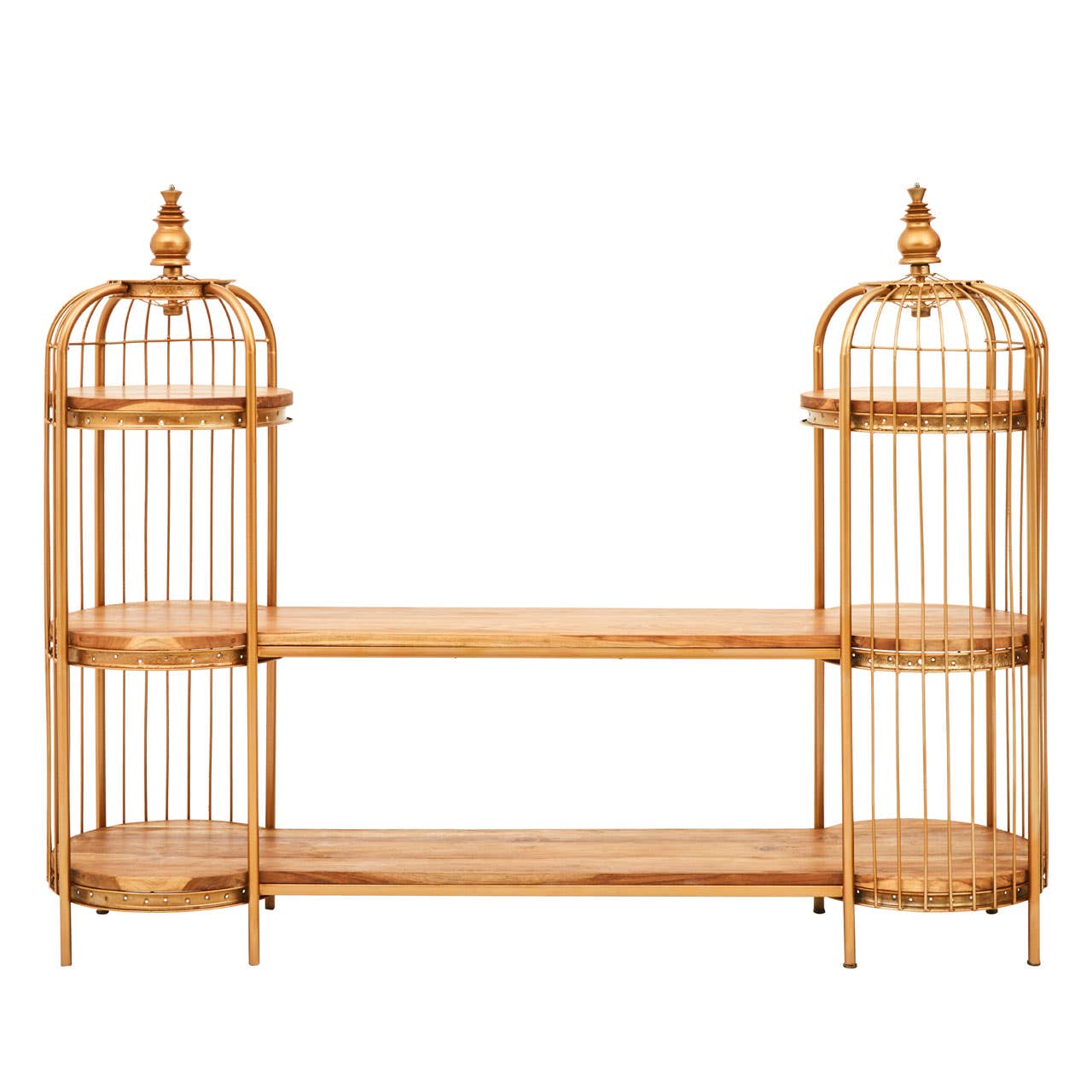 Golden Birdcage Shelf Unit