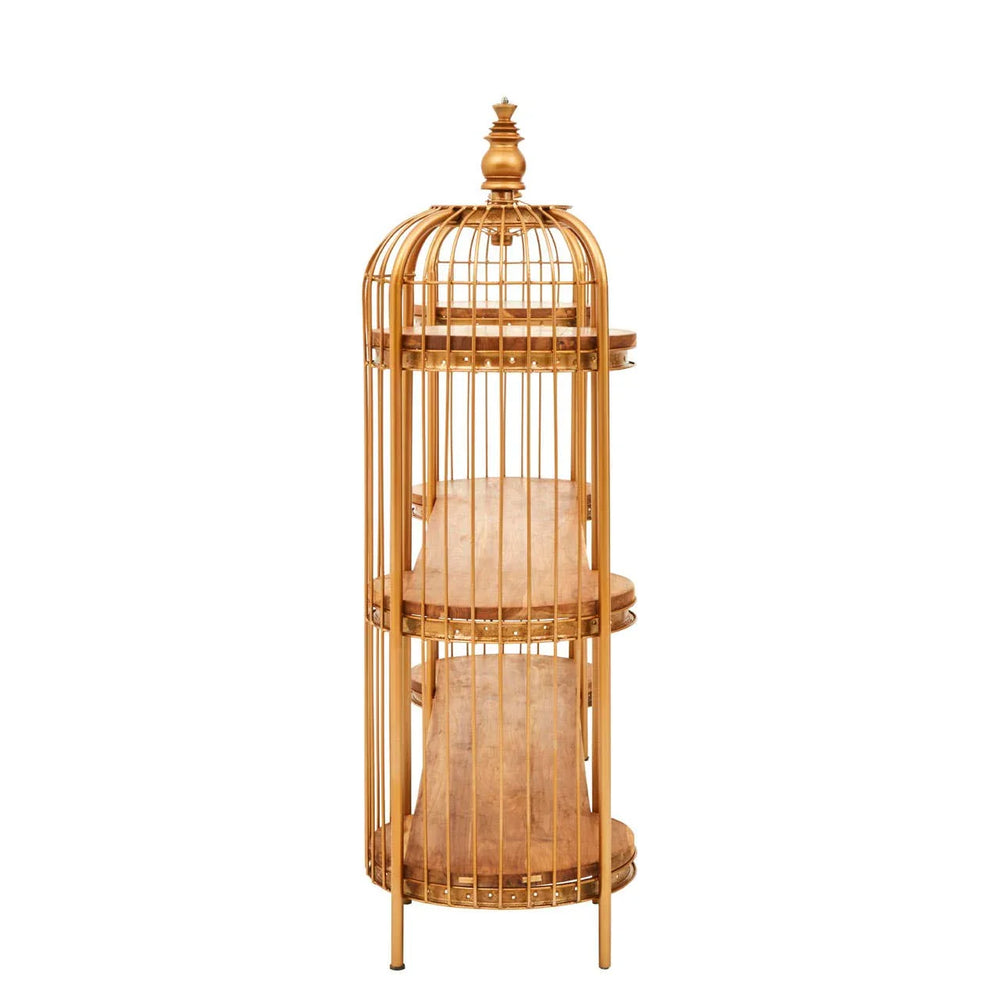 Golden Birdcage Shelf Unit