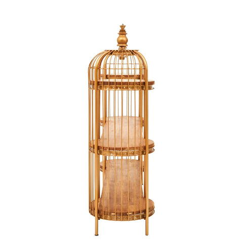 Golden Birdcage Shelf Unit