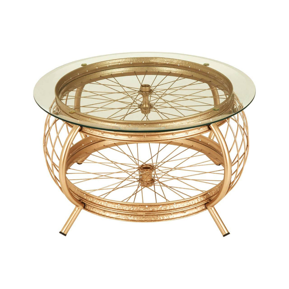 Champagne Gold Glass Coffee Table
