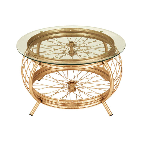Champagne Gold Glass Coffee Table
