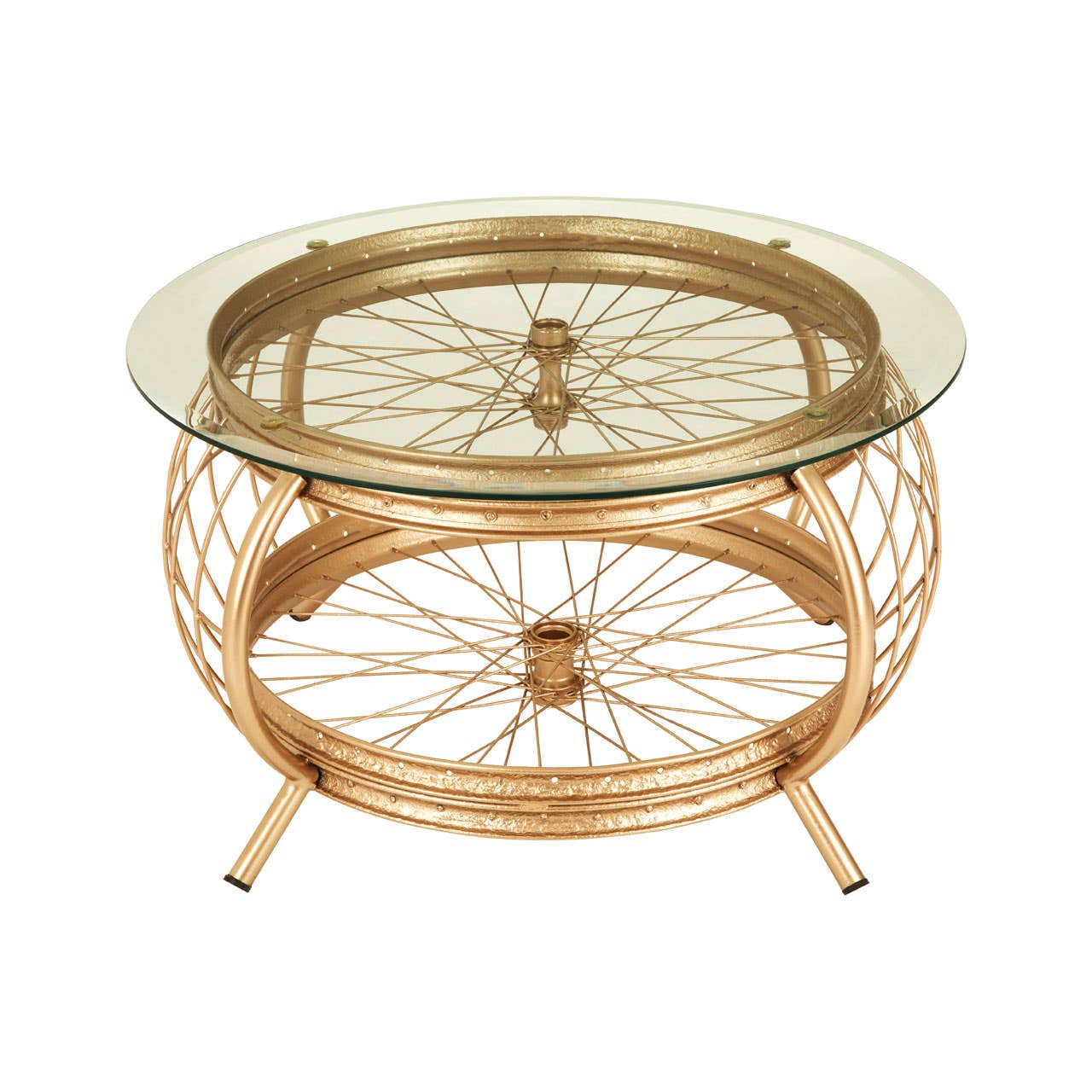 Champagne Gold Glass Coffee Table