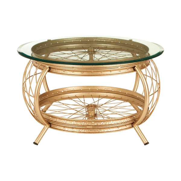 Champagne Gold Glass Coffee Table