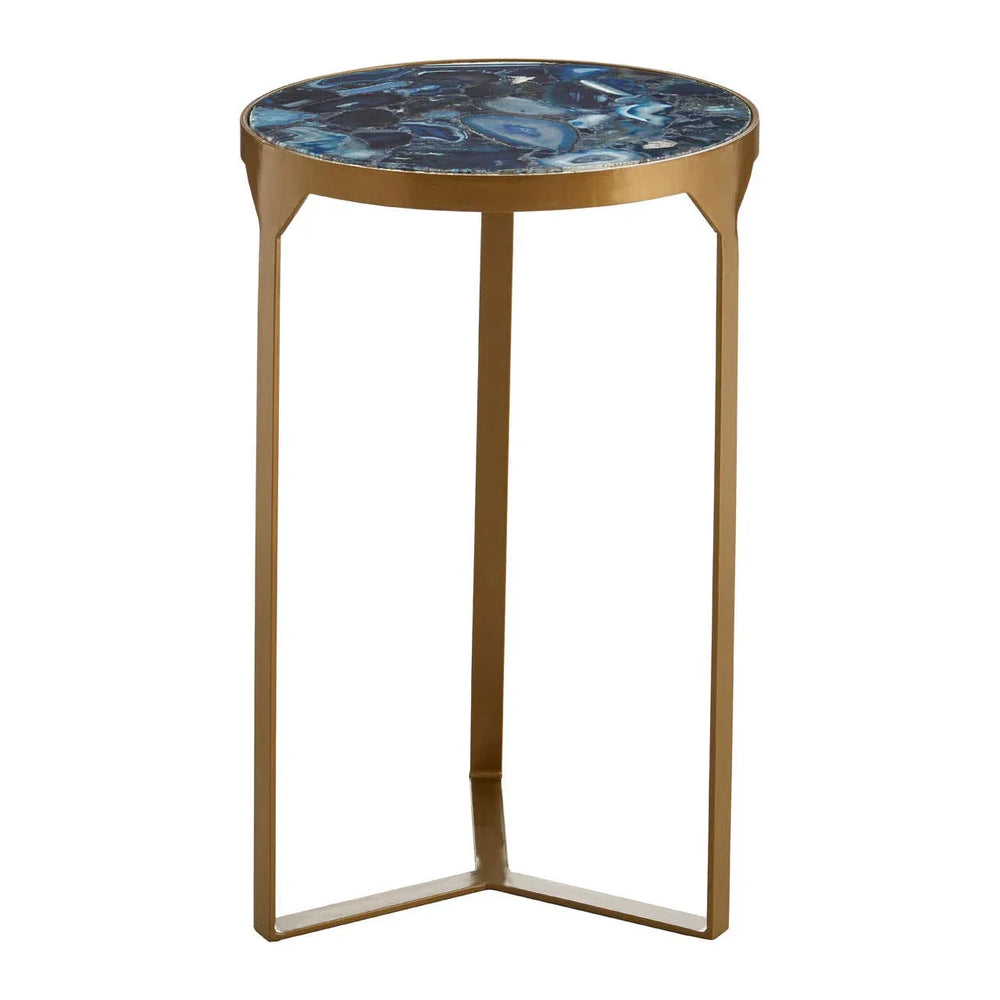 Blue Agate Brass Side Table