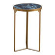 Blue Agate Brass Side Table