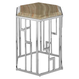 Hexagonal Onyx Stone Side Table