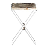 Fossil Wood Side Table