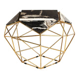 Petrified Wood Iron Side Table