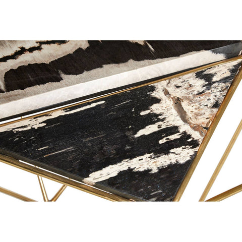 Petrified Wood Iron Side Table