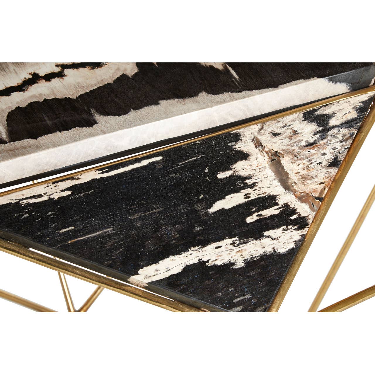 Petrified Wood Iron Side Table