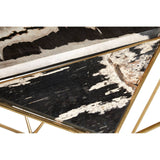 Petrified Wood Iron Side Table