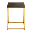 Petrified Wood Brass Side Table