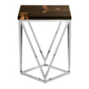 Petrified Wood Gold Side Table