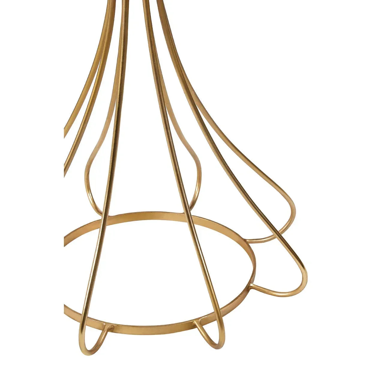 Gold metal furniture base with curved supports and open circular design