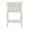 Graceful White Wood Bedside Table