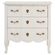 Ornate White 3-Drawer Chest