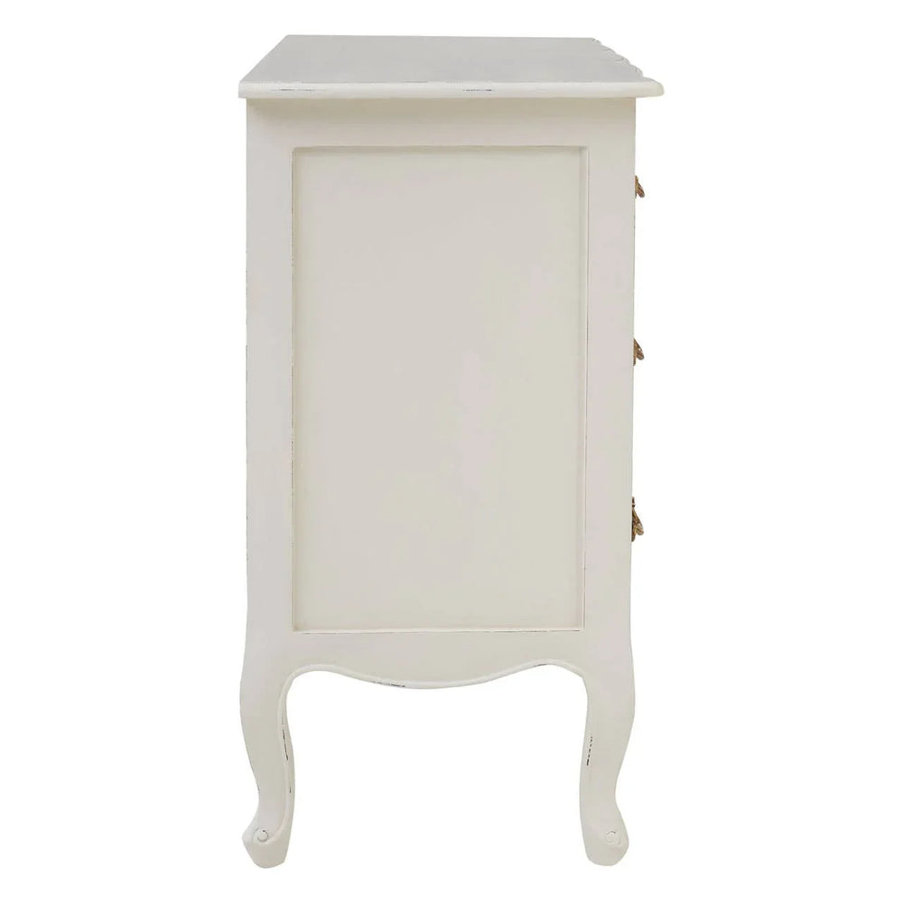 Ornate White 3-Drawer Chest