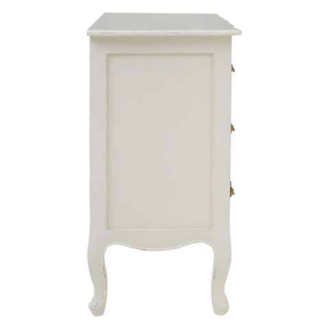 Ornate White 3-Drawer Chest