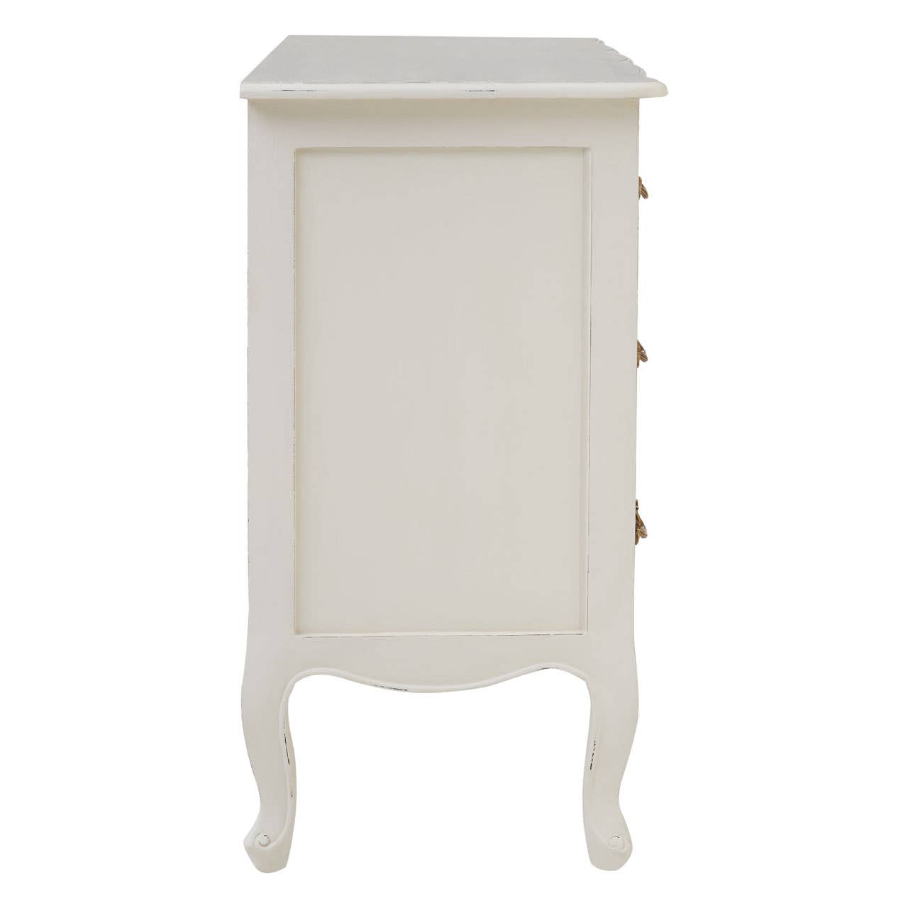 Ornate White 3-Drawer Chest