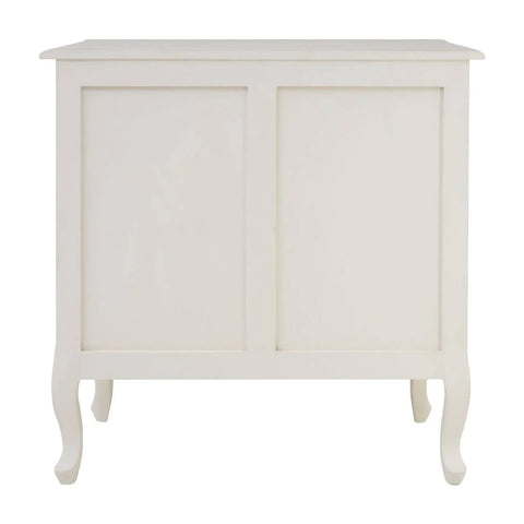 Ornate White 3-Drawer Chest