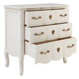 Ornate White 3-Drawer Chest