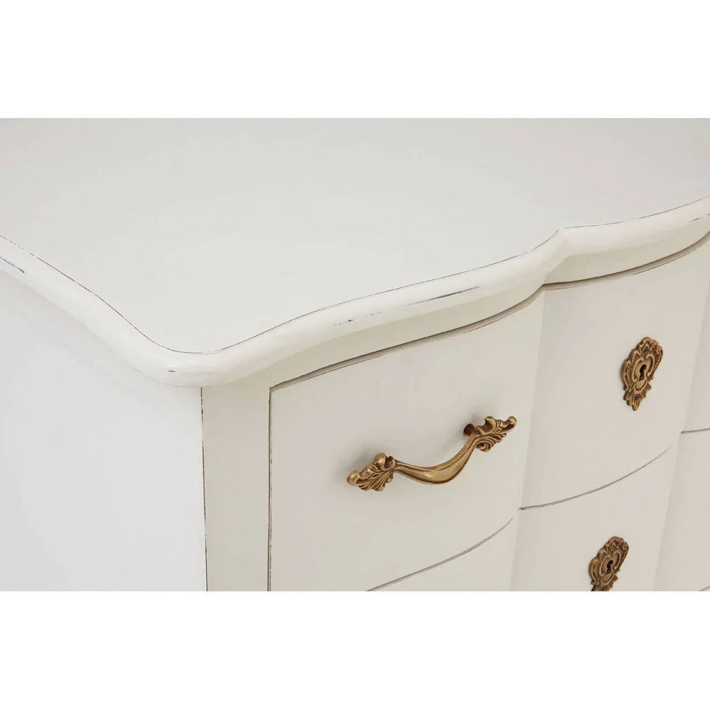 Ornate White 3-Drawer Chest