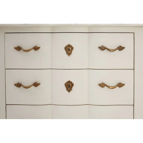 Ornate White 3-Drawer Chest