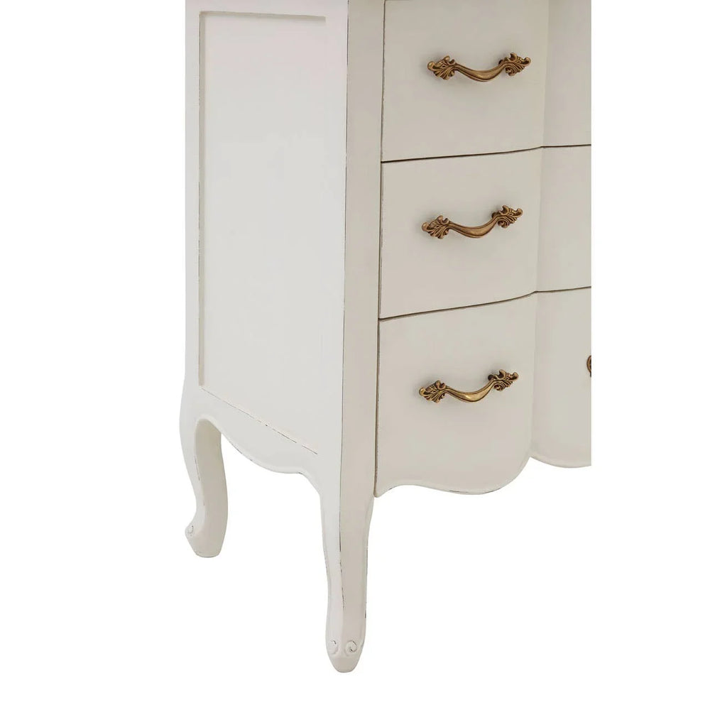 Ornate White 3-Drawer Chest