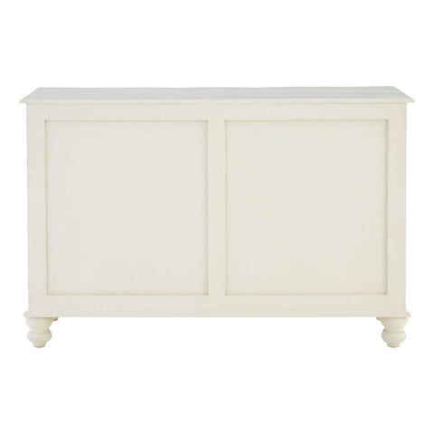 Serene White 6-Drawer Sideboard with Brass Accents