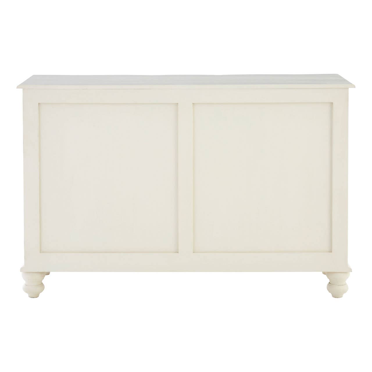 Serene White 6-Drawer Sideboard with Brass Accents