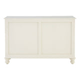 Serene White 6-Drawer Sideboard with Brass Accents