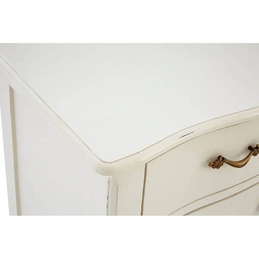 Serene White 6-Drawer Sideboard with Brass Accents